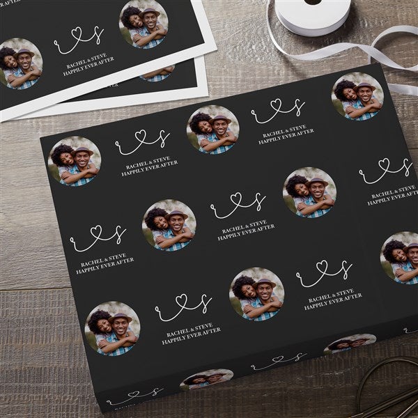 Drawn Together By Love Personalized Photo Wrapping Paper  - 41003