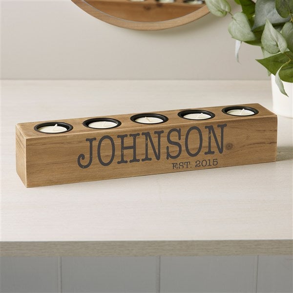 Rustic Name Personalized Wood Candle Holder  - 41036