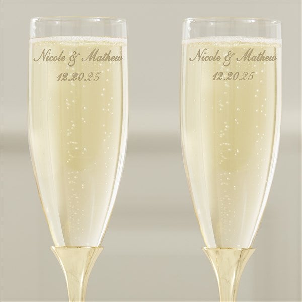 Vetro Platinum Wedding Flute Set main image 1