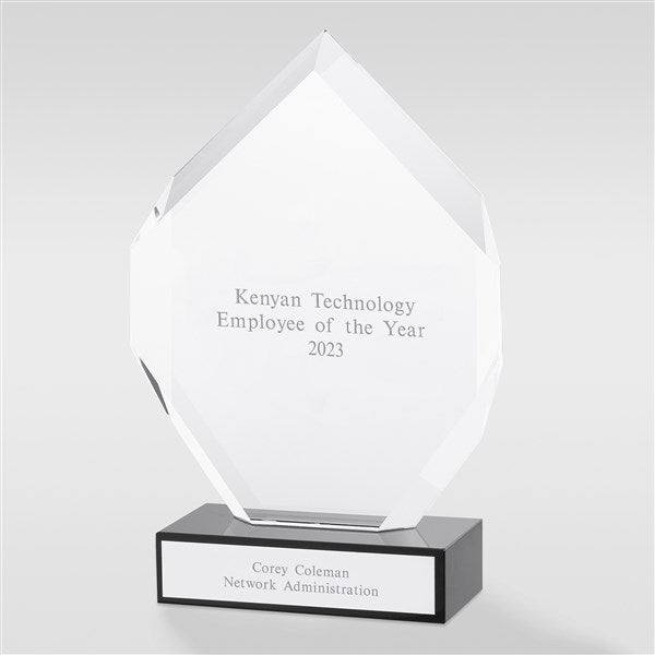 Engraved Glass Geometric Flame Professional Large Award - 41622