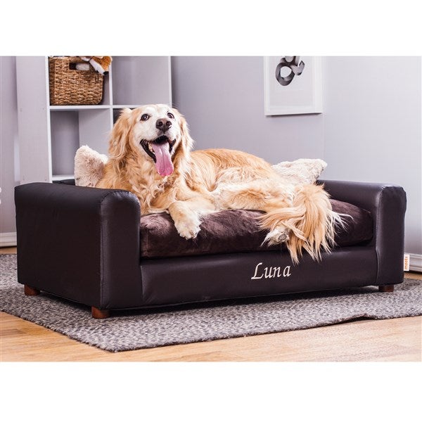 Personalized Pet Leatherette Espresso Sofa  - 41720D