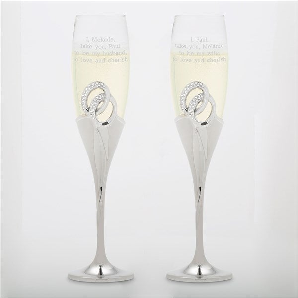 Etching Stainless Steel Champagne Flutes Glass Set of 2, 200ML champagne  glasses wedding set for Wedding,Parties and Anniversary (Copper Plated)