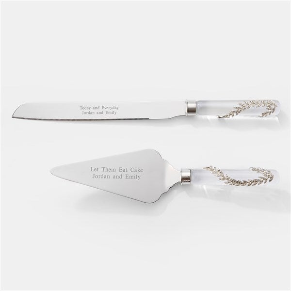 Engraved Athena Engagement Cake Server Set  - 41818