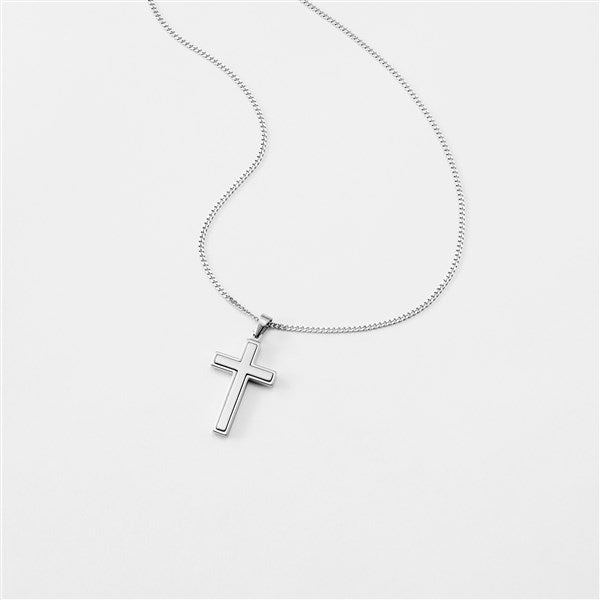 Engraved Children's Two Tone Communion Cross Necklace - 41826