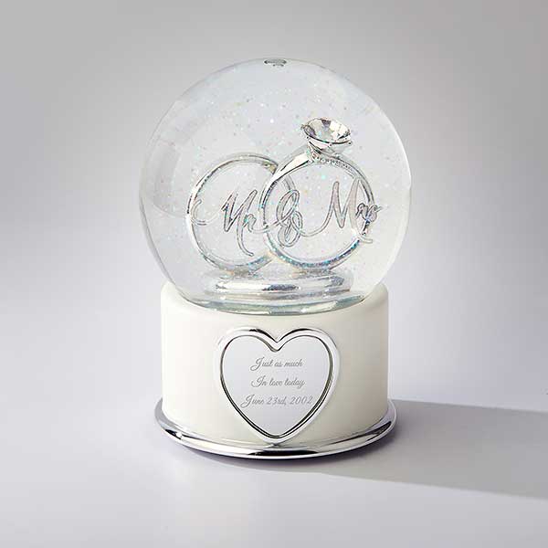 Mr. and Mrs. Anniversary Engraved Snow Globe - 41831