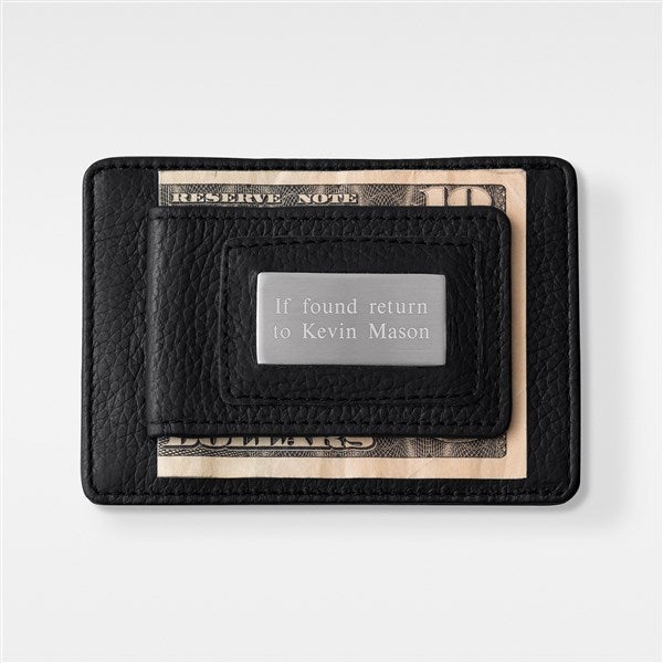 Engraved Wallet and Money Clip Duo in Black - 41840