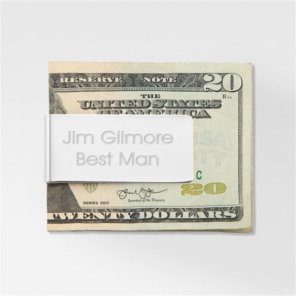 Engraved Nickel Money Clip for Him - 41844