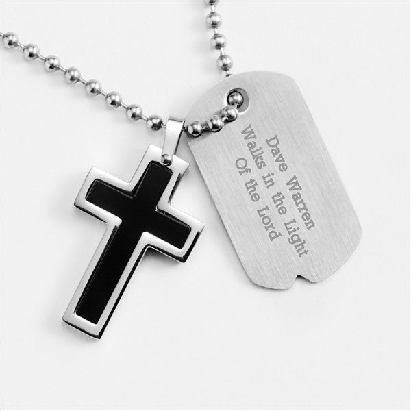 Engraved Religious Cross Dog Tag - 41850