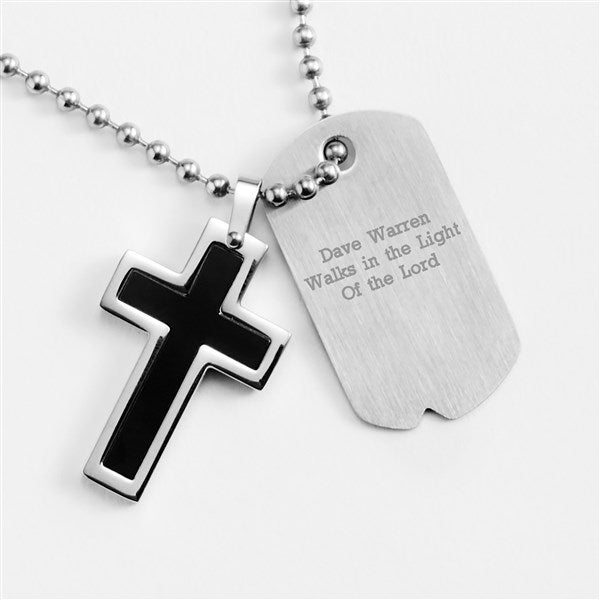 Engraved Religious Cross Dog Tag - 41850