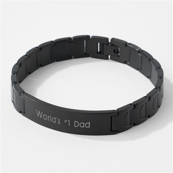 Engraved Gunmetal ID Bracelet for Dad - 41853