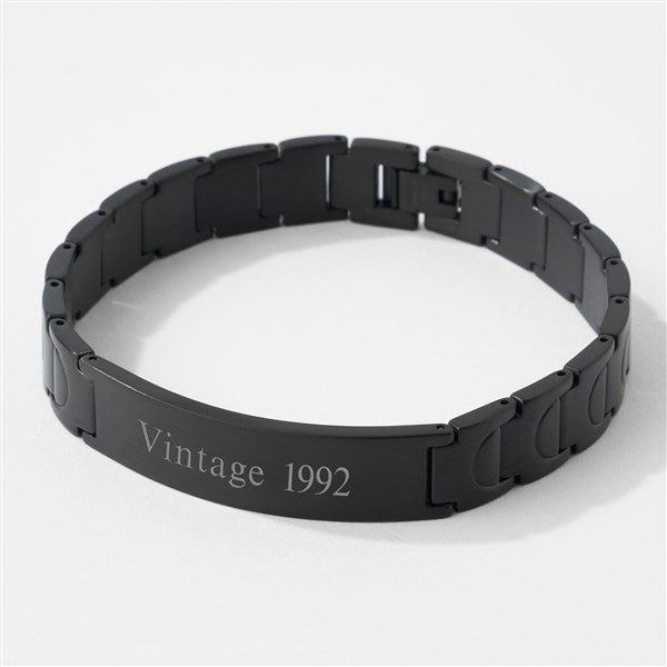 Engraved Birthday Gunmetal ID Bracelet - 41855