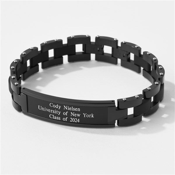 Engraved Graduation Matte Black ID Bracelet - 41858