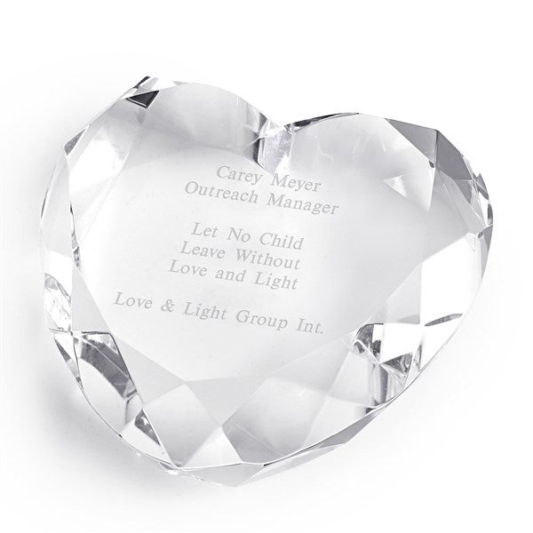Engraved Crystal Heart Paperweight for the Professional - 41867