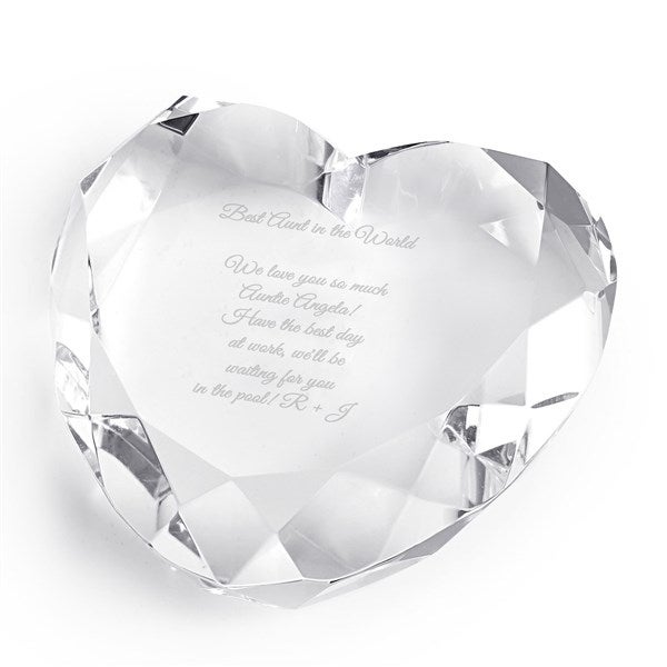 Engraved Crystal Heart Keepsake & Paperweight - 41869
