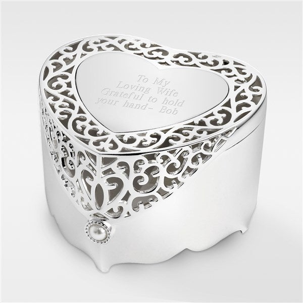 Engraved Anniversary Scroll Heart Keepsake Box - 41880