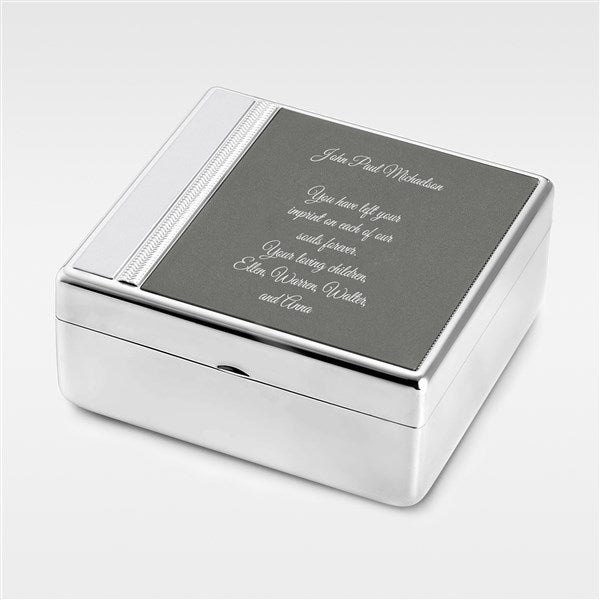 Engraved for Dad- Silver and Gunmetal Keepsake Box    - 41891