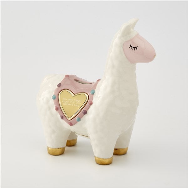 Engraved Ceramic Llama Bank for the New Baby  - 41925
