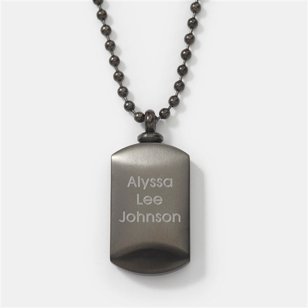 Engraved Memorial Dog Tag Urn Necklace - 41932