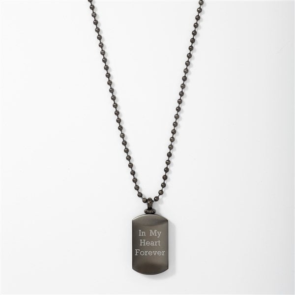 Engraved Memorial Keepsake Dog Tag Urn Necklace