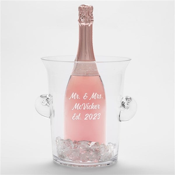 Engraved Wedding Glass Ice Bucket and Chiller - 41948