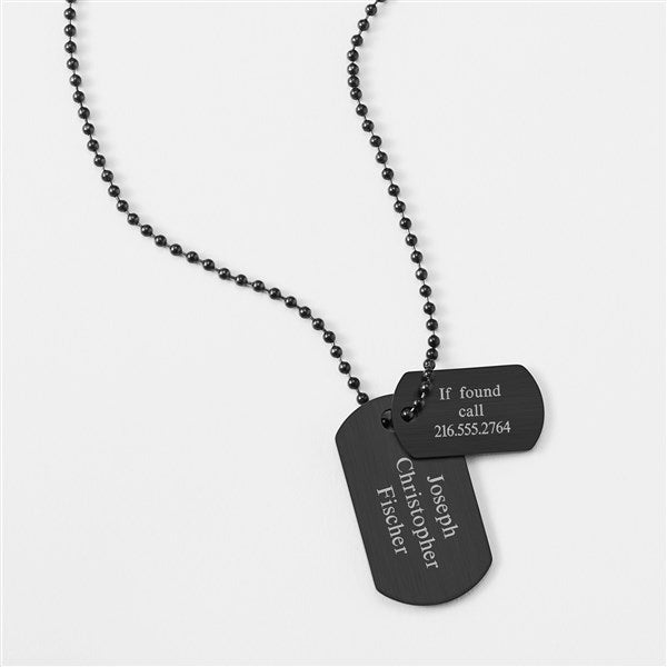 Engraved Kids Gunmetal Double Dog Tag - 41968