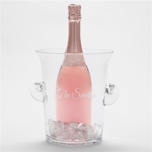 Engraved Wedding Glass Ice Bucket and Chiller - 41969