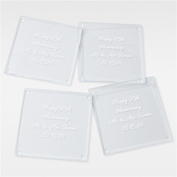 Personalized Anniversary Glass Coaster - Write Your Own - 41993