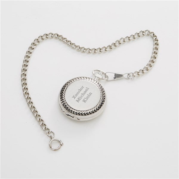 Personalized Graduation Silver Skeleton Pocket Watch and Box - 42034
