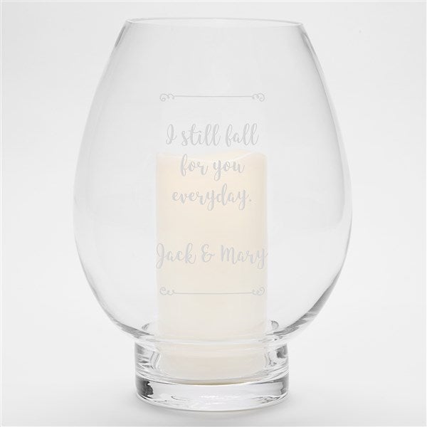 Engraved Glass Anniversary Hurricane Candle Holder - 42047
