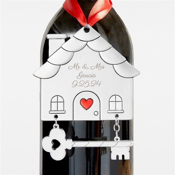 Engraved House Ornament Wine Tag For Wedding - 42048