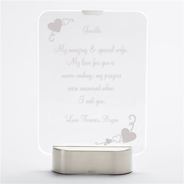  Engraved Light Up Glass Keepsake For Wife - 42065