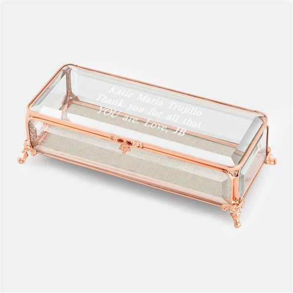 Engraved Rose Gold and Glass Friend Keepsake Box - 42069