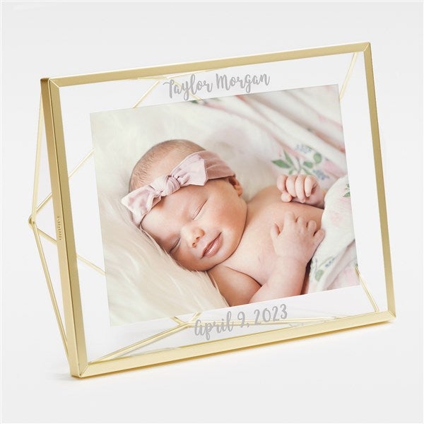 Engraved Gold Prisma Baby Photo Frame - 42086