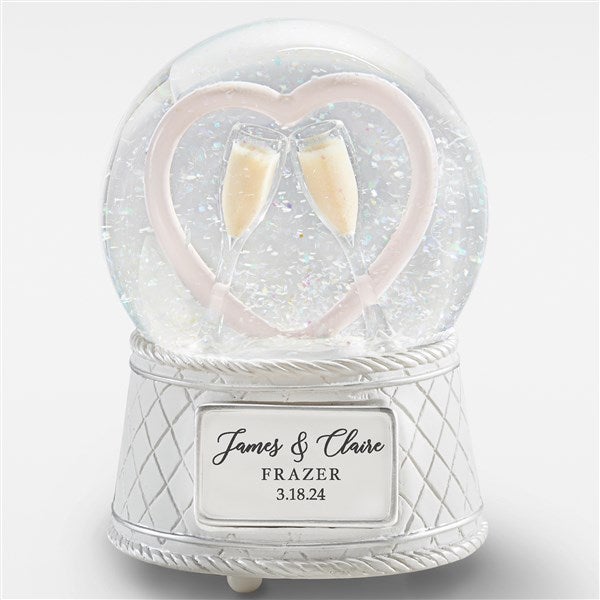 Engraved Wedding Musical and Light Up Snow Globe - 42102