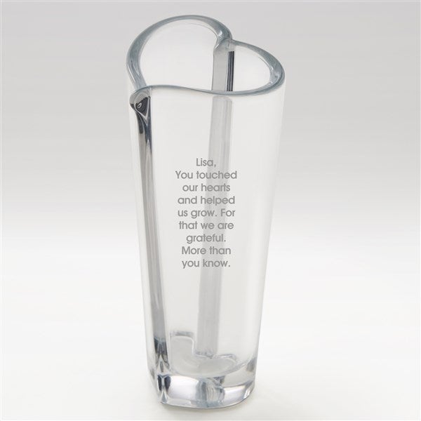 Orrefors Engraved Family Crystal Heart Bud Vase - 42117