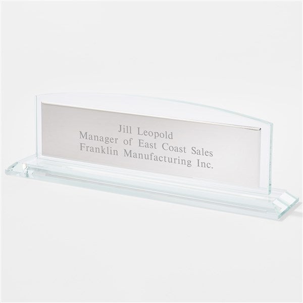 Engraved Office Glass and Steel Name Plate - 42134