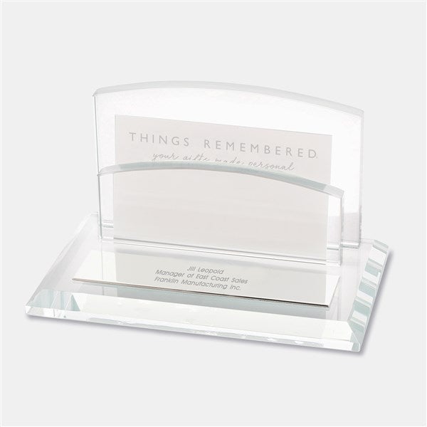 Engraved Glass Business Card Holder - 42135