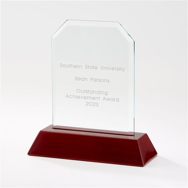 Personalized Recognition Mahogany Finish Angled Award - 42143