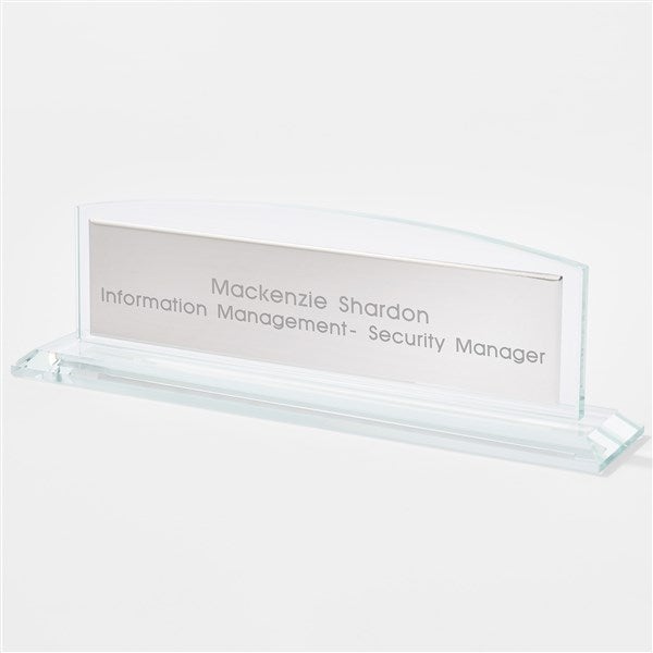 Engraved Glass and Steel Name Plate for the Boss - 42166