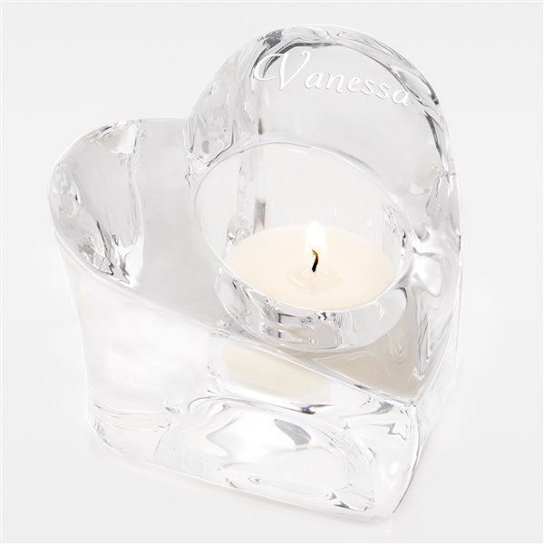 Personalized Birthday Orrefors Crystal Heart Votive - 42207