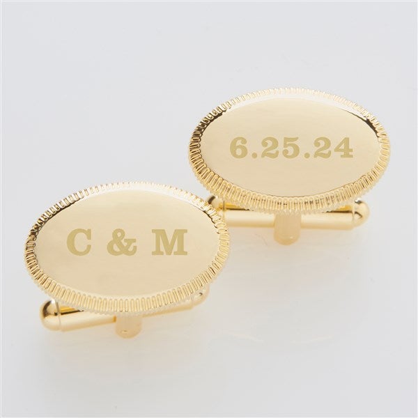 Personalized Wedding Date Gold Cufflinks - 42236