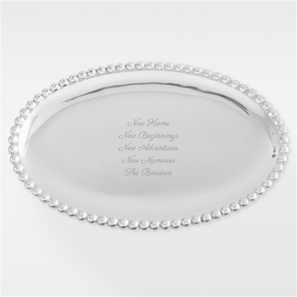 Personalized Mariposa® String of Pearls Housewarming Oval Serving Tray - 42248