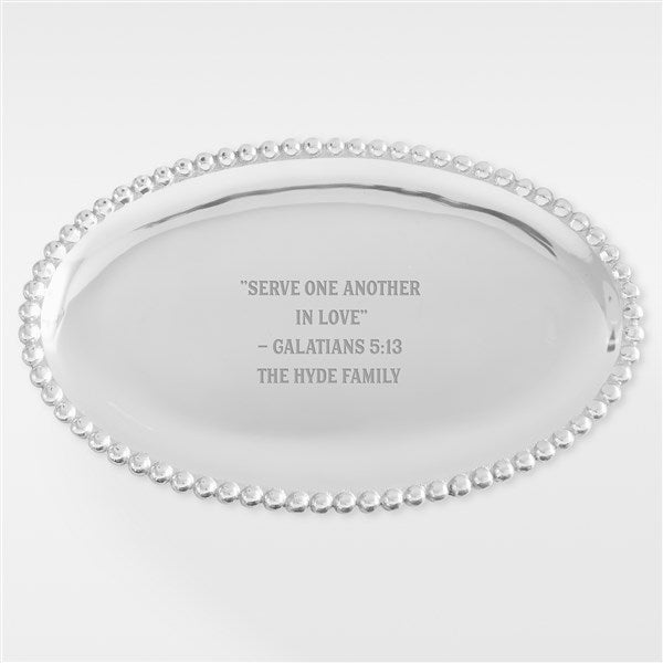 Personalized Mariposa® String of Pearls Oval Serving Tray For Her - 42255