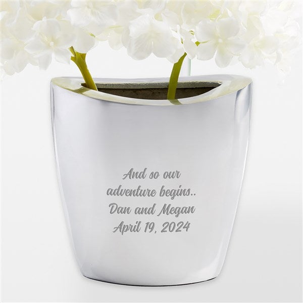 Engraved Engagement Message Aluminum Vase - 42268