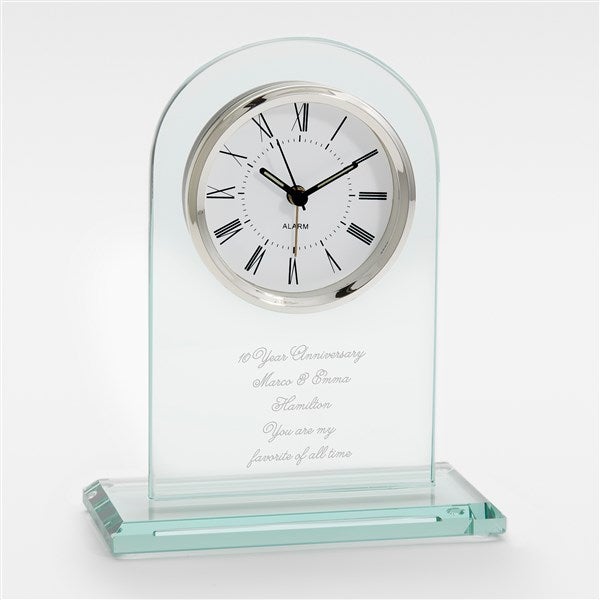 Engraved Anniversary Message Glass Clock - 42282