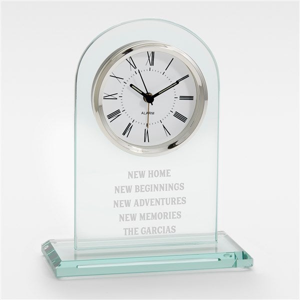 Engraved Family Message Glass Clock - 42283