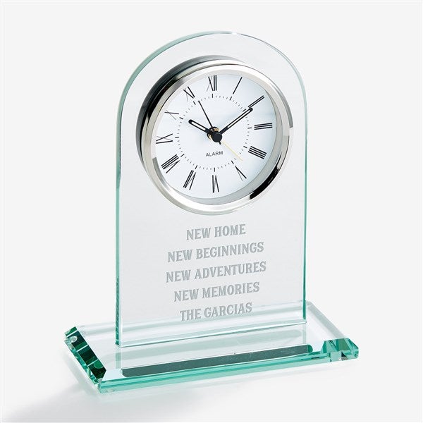 Engraved Family Message Glass Clock - 42283