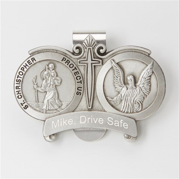 Personalized St. Christopher Visor Clip For Him - 42301