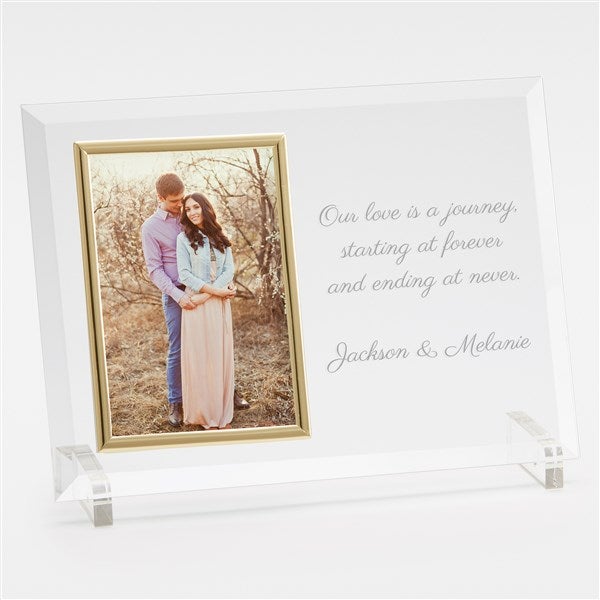 Engraved Wedding Message Glass Vertical Picture Frame - 42312