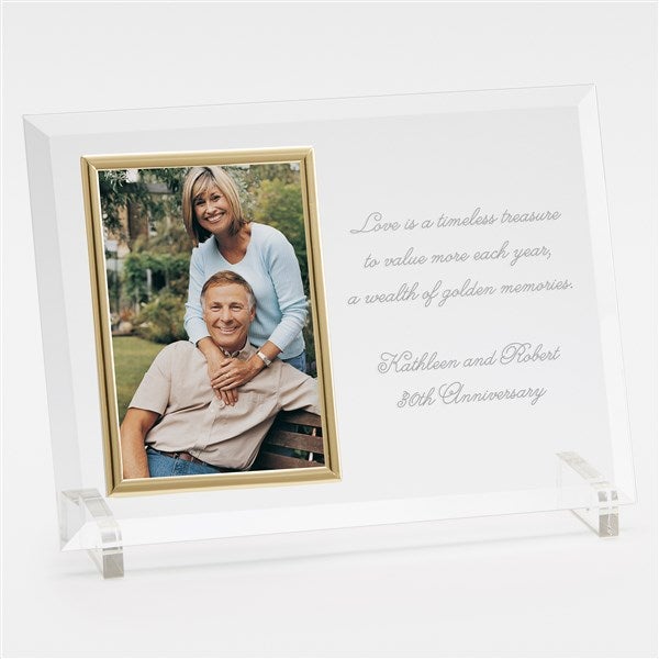Engraved Anniversary Message Glass Vertical Picture Frame - 42317